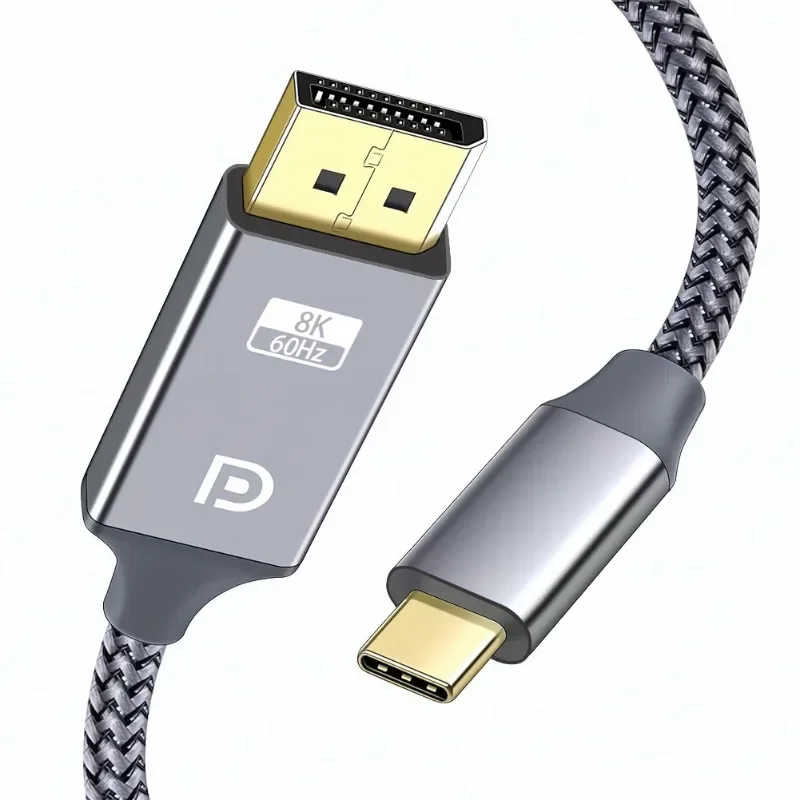 

Type C to DP 1.4 Cable 8K60Hz Dynamic HDR USB C to DisplayPort Cable Thunderbolt 3 4 4K For MacBook Pro Samsung S21 Huawei Dell