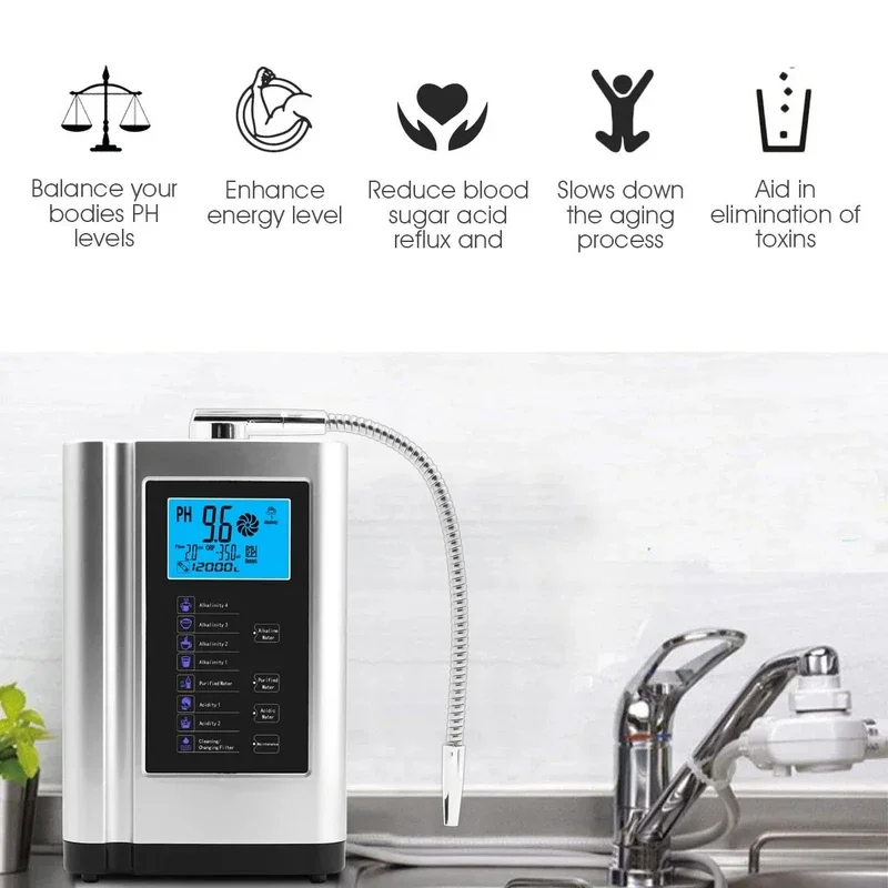 

2025 Alkaline Water Ionizer hydrogen generator Machine Purifier,pH 3.5-10.5 Alkaline Acid water Water Filter system for Home