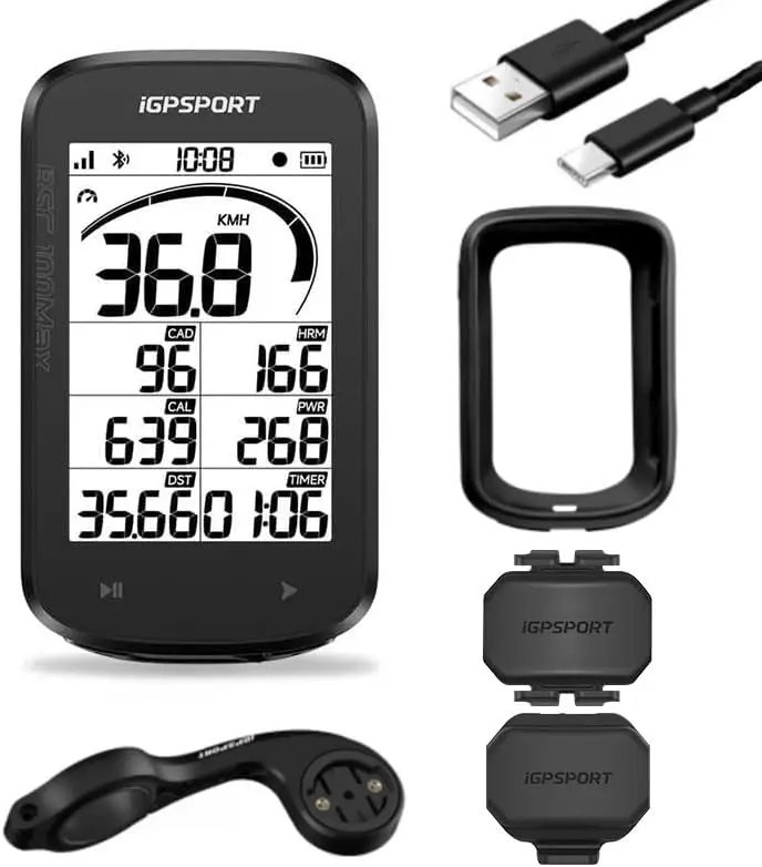 

GPS Bike Computer with 3" Screen, Auto Start/Stop, 40H Battery, Waterproof, Wireless, Speed & Cadence Sensors Included
