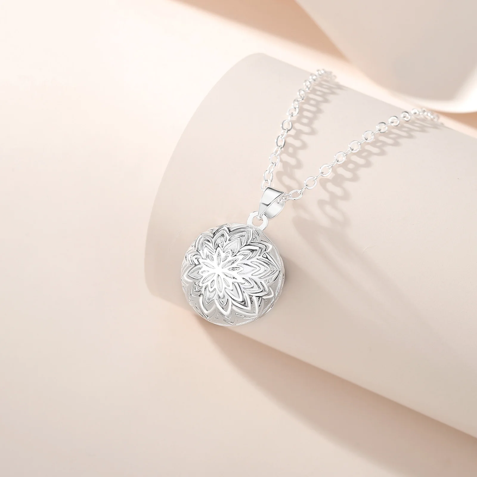 Eudora 20mm Harmony Ball Flower of Life Pendant Pregnancy Bola Angel Caller Baby Wishing Chime Ball Necklace Women Jewelry Gift