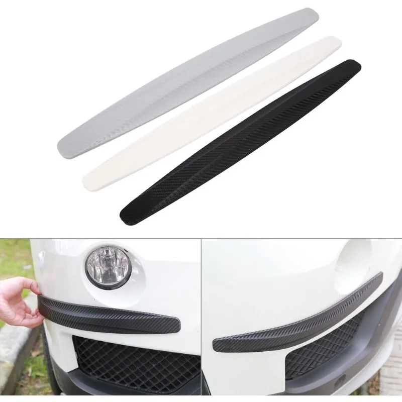 For Sedans Suvs Hatchbacks Pickups 2pcs Car Universal Corner Bumper Protectors Carbon Fiber Style Trim Strips Car Accessories