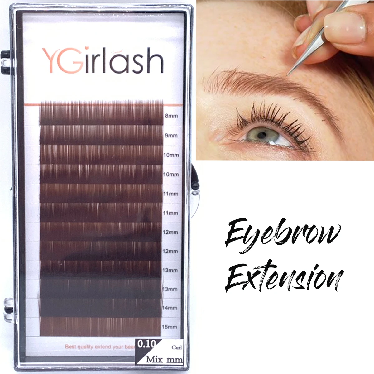 0.10 Baby Straight Permanent Handmade Eyebrow Light Brown Brown Straight Eyebrow Extensions False Eyebrow No Curl Eyelash