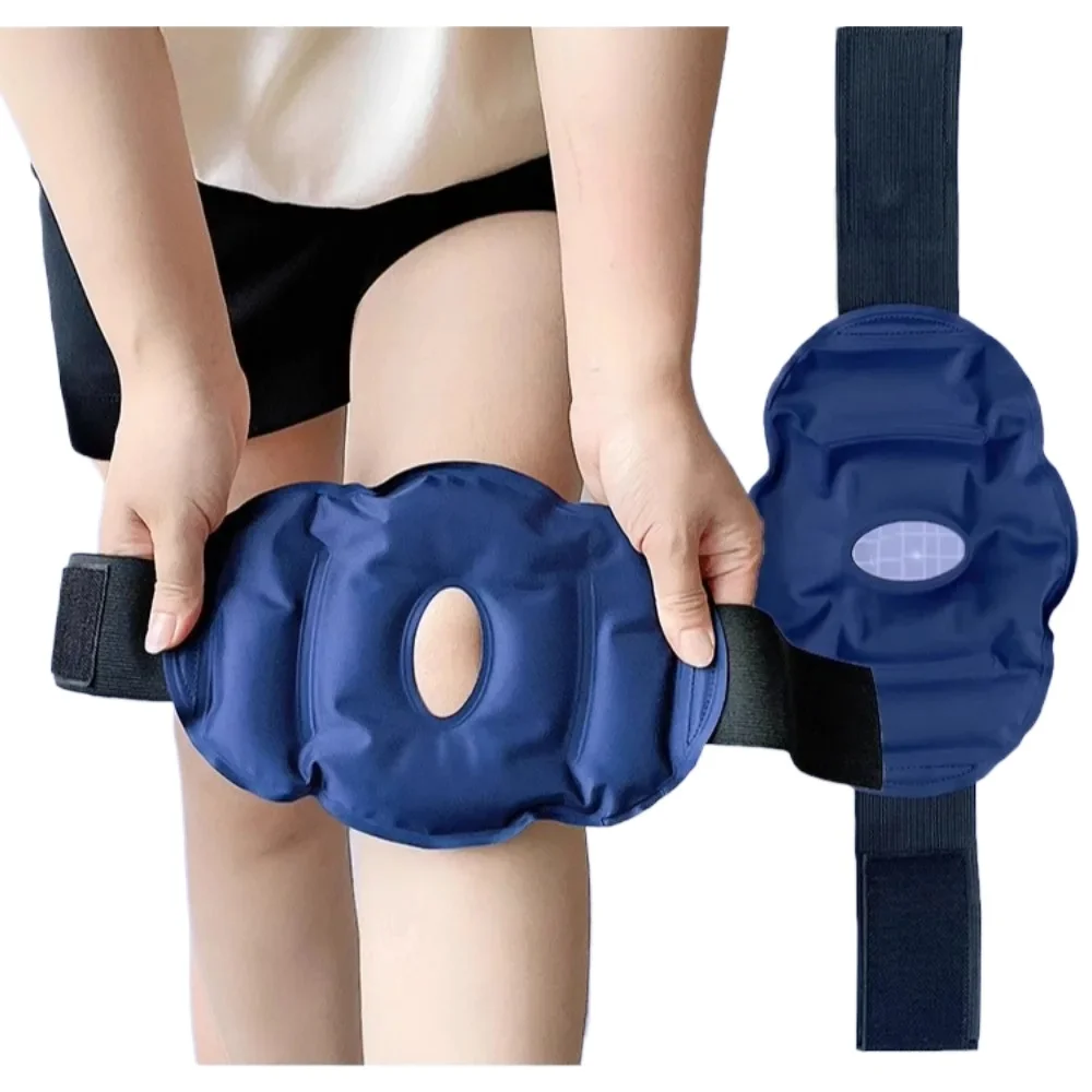 Adjustable Reusable Knee Ice Pack Wrap with Gel Pads for Cold Therapy Pain Relief Sports Injuries - Compression for Recovery Aid