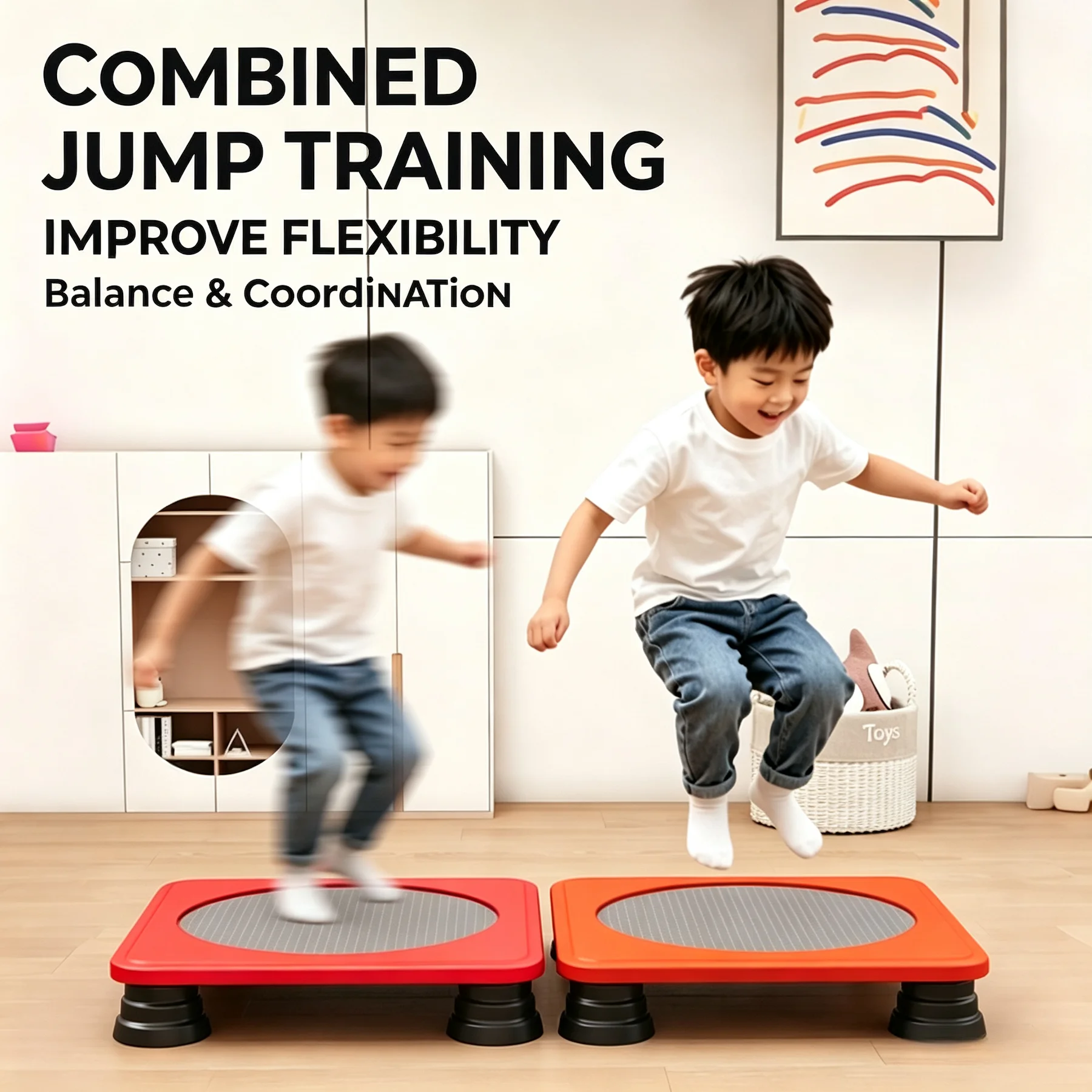 Home-use Children's Trampoline, Foldable Fitness equipment, Bouncy Bed Trainer