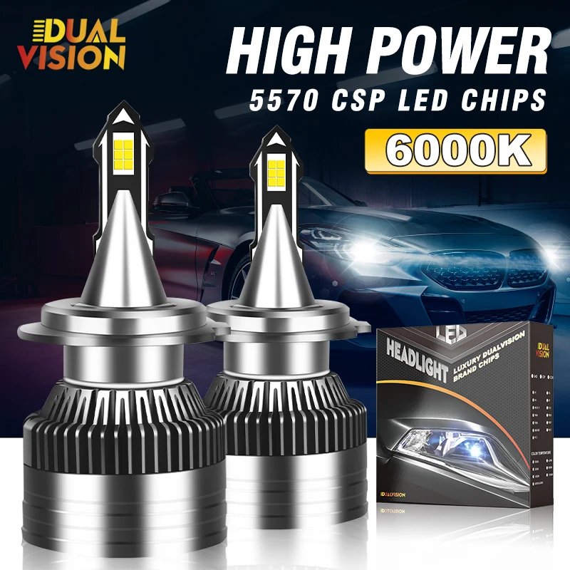 

Dualvision H7 H4 LED Headlight High Power 300W Canbus H1 H8 H9 HB3 HB4 9005 9006 9012 For Tuck Light Bulbs Auto Lamp 12V 24V 36V
