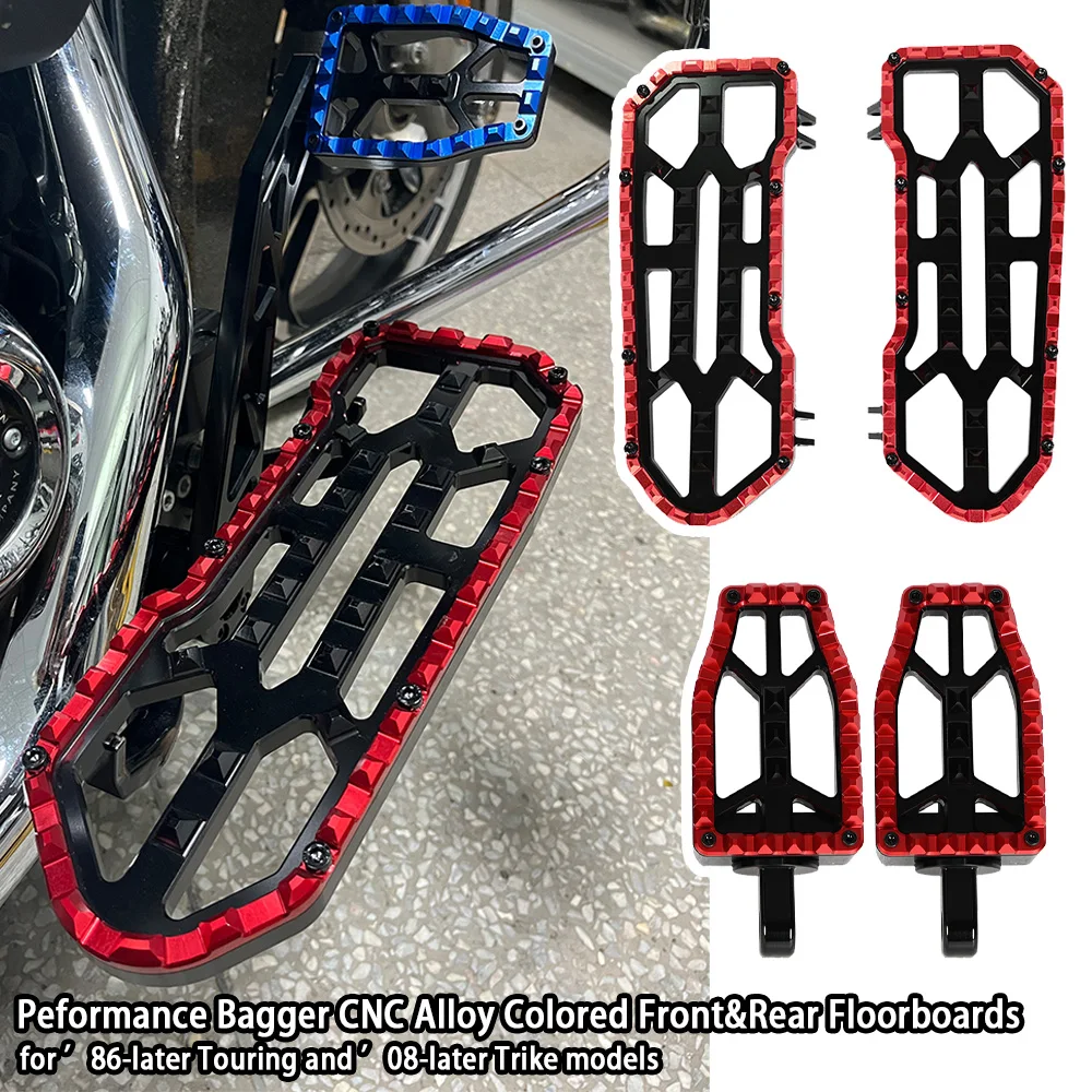 

Performance Bagger CNC Alloy Colored Driver Front Floorboards Rear Passenger Footpegs for ’86-later Touring & ’08-later Trike