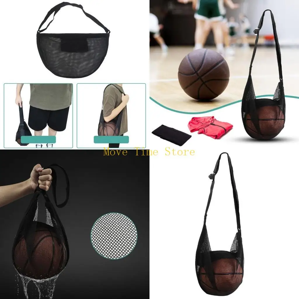 92me نايلون متين صافي تخزين كيس تخزين مع حقيبة كرة السلة حزام الكتف