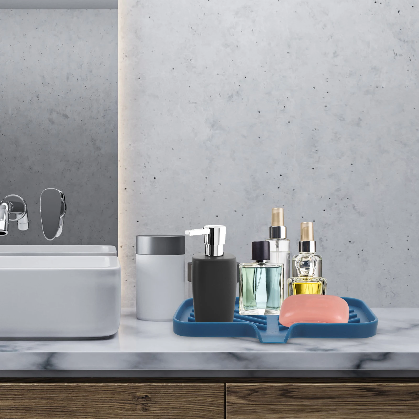 

Silicone Sink Holder Kitchen Soap Tray Faucet Rack Sink Tray ganizer Drain Basket Spout Dry Clean Multi purpose