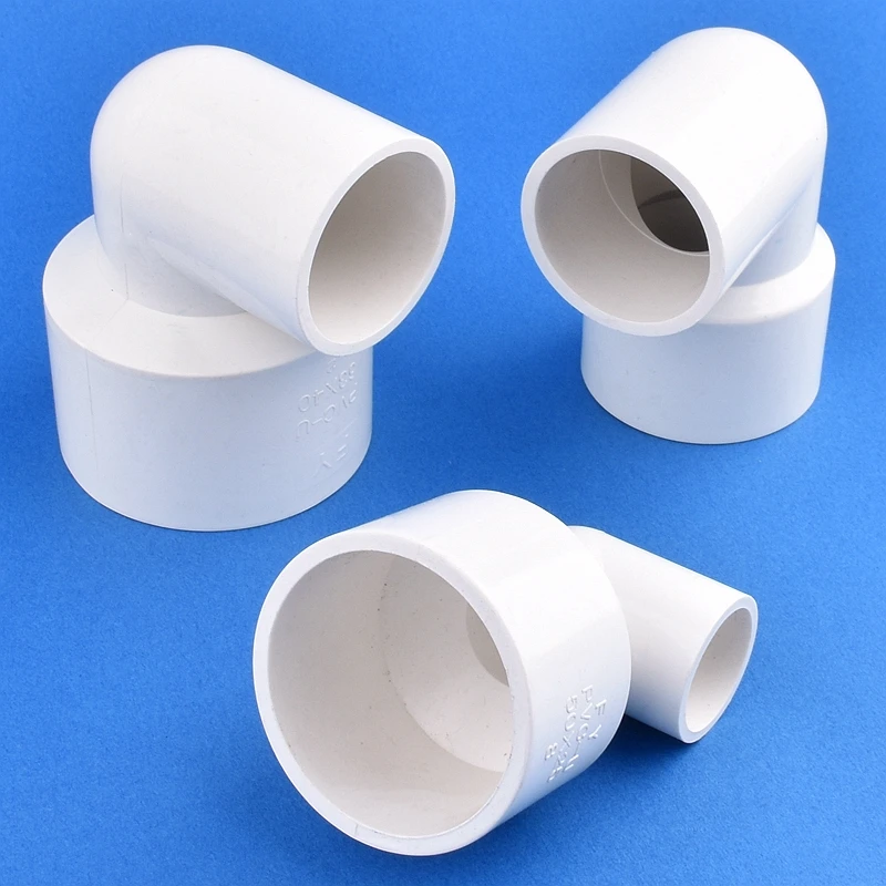 White PVC Reducing Elbow Connector Aquarium Fish Tank Piping Water Supply Reducing Joint Garden Irrigation Water Pipe Fittings