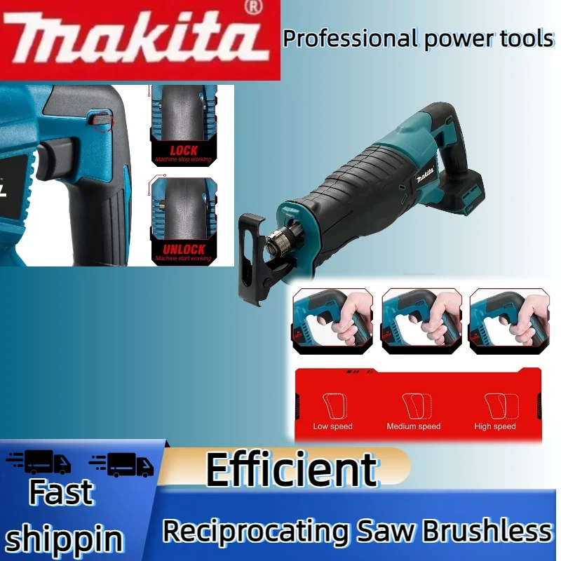Makita 20V18V Akku Bürstenlose Säbelsäge Säbelsäge Tragbare Akku-Elektrowerkzeuge mit 4 Sägeblättern