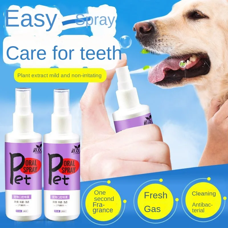 

Mouthwash for dogs to remove bad breath for dogs and cats bad breath for pet cats oral deodorant spray breath freshener 120ml