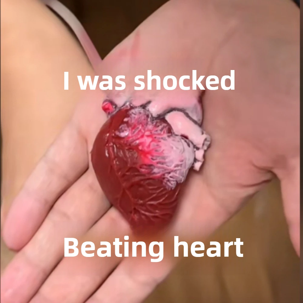 Realistic Heart Beat Simulator Prank Toy, CPR Squeeze Stress Relief Ball for Adults Kids, Halloween Horror Party Prop Gift