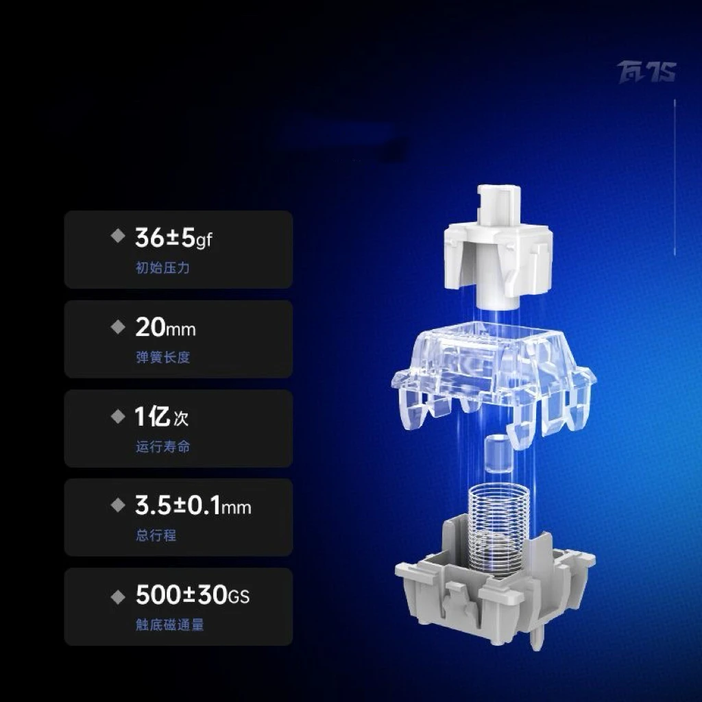 Gravity Planet 75 RGB e-sports magnetic shaft single-mode keyboard Magneto 0.005RT precision aluminum alloy