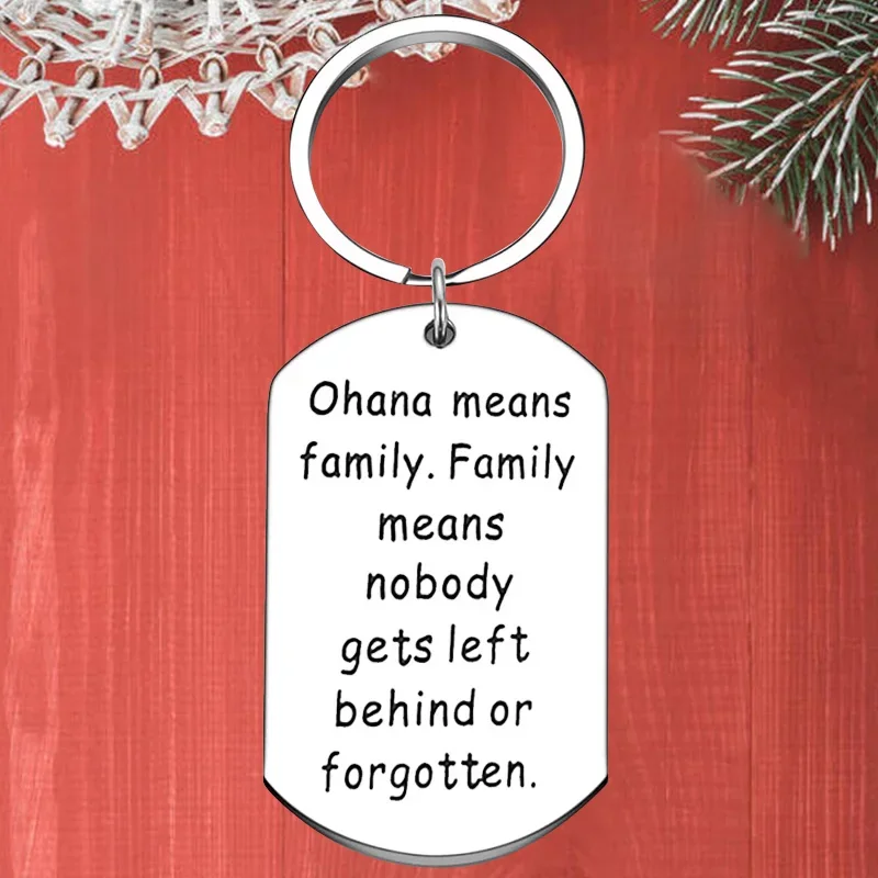 Metal Stitch Ohana Keychain Pendant Ohana Means Family Key Chains Mom Sister BBF Best Friends Family Member Gift