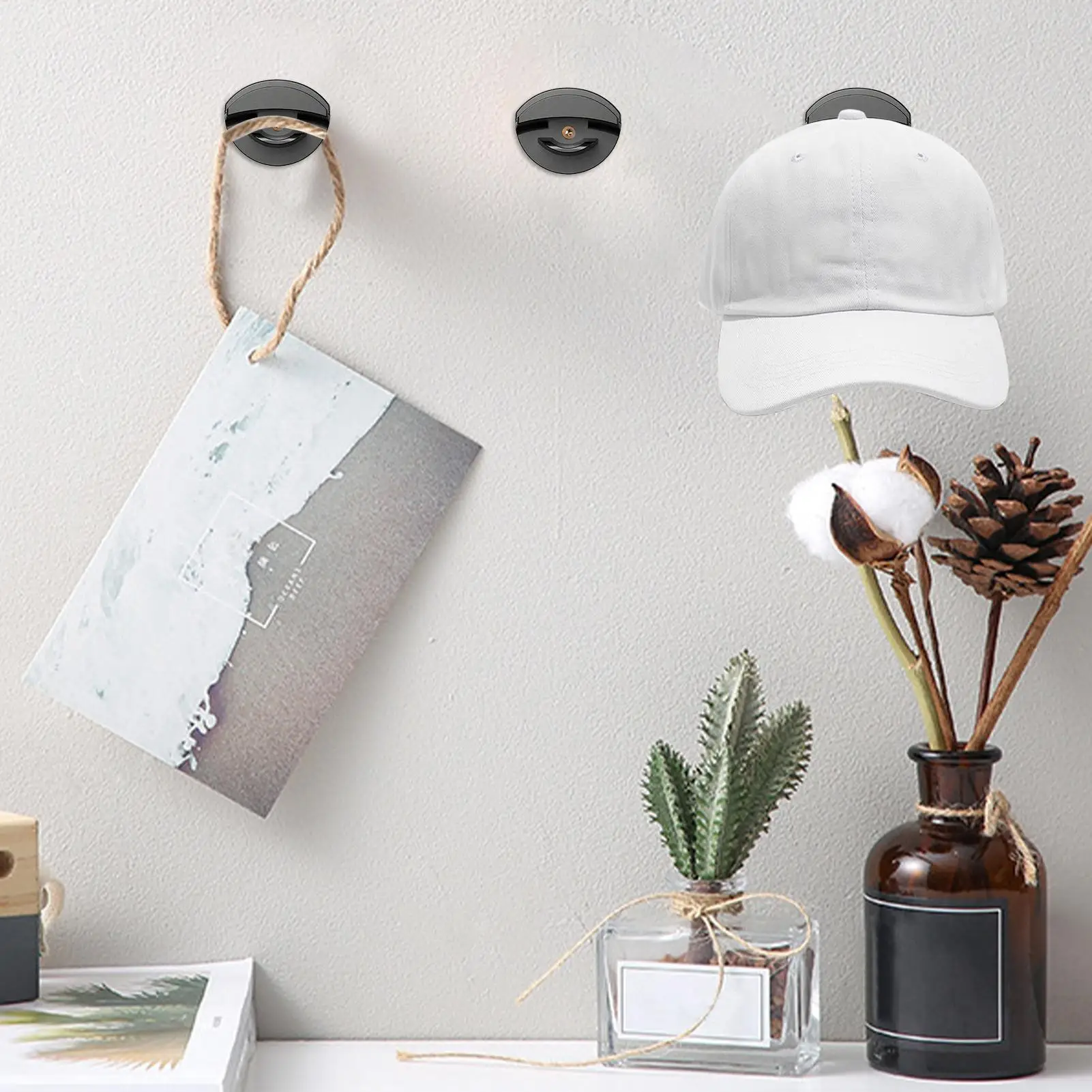 Hat Hooks For Wall 10 Pieces No Drilling Hat Hanger No Punching Adhesive Hooks For Bathroom Shower Kitchen Bedroom Apartment