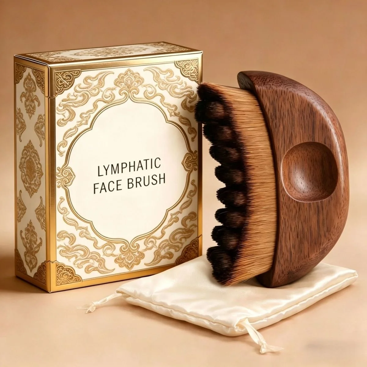 Facial Massage Brush for Face & Jawline, Ergonomic Dry Brush Designed for Precise Contour Fit, Manual Skin Massager Tool.