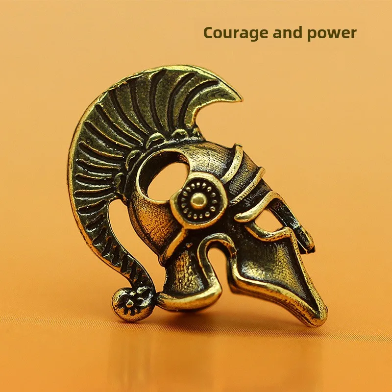 Mini casco espartano de 3cm, estatuilla de latón, artesanía, decoración de escritorio, adorno de recuerdo caliente