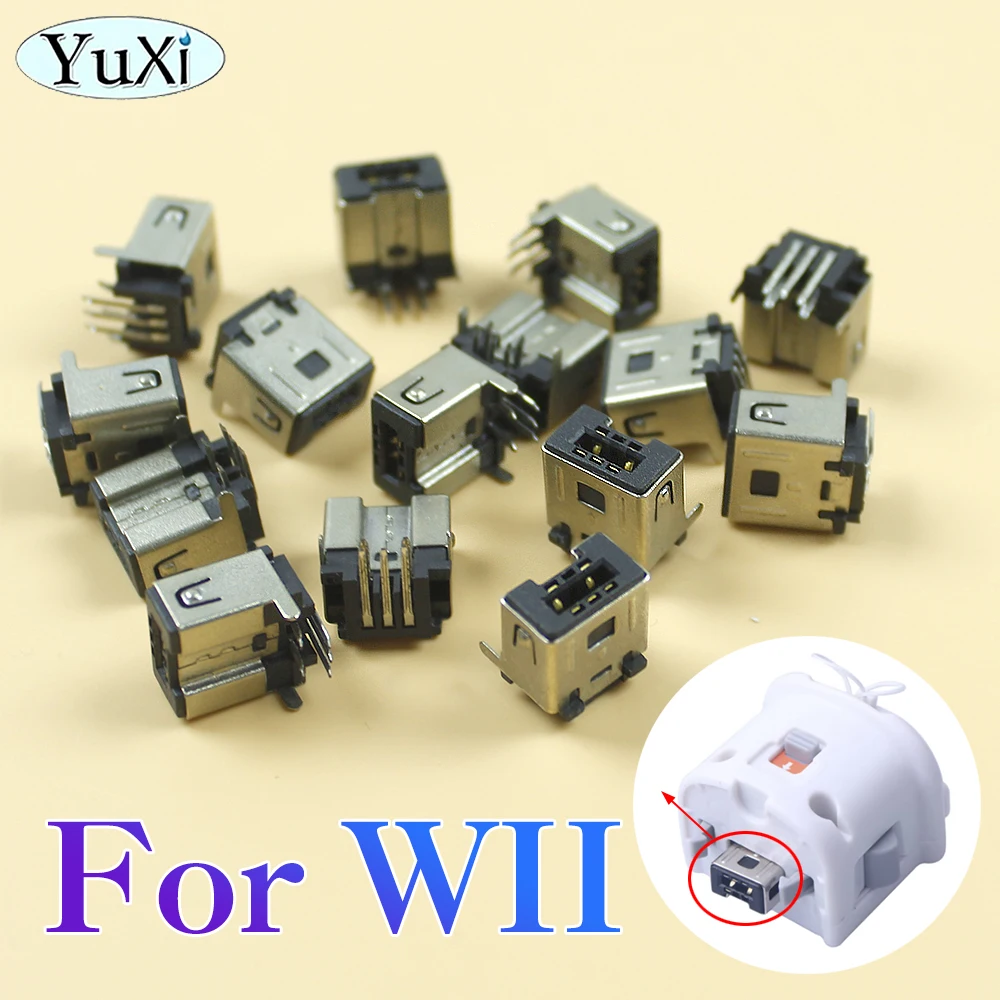 50Pcs Tail Plug Port For Nintend WII Motion Plus Adapter Sensor Handle Accelerator Intensifier Jack Socket Dock Connector Socket