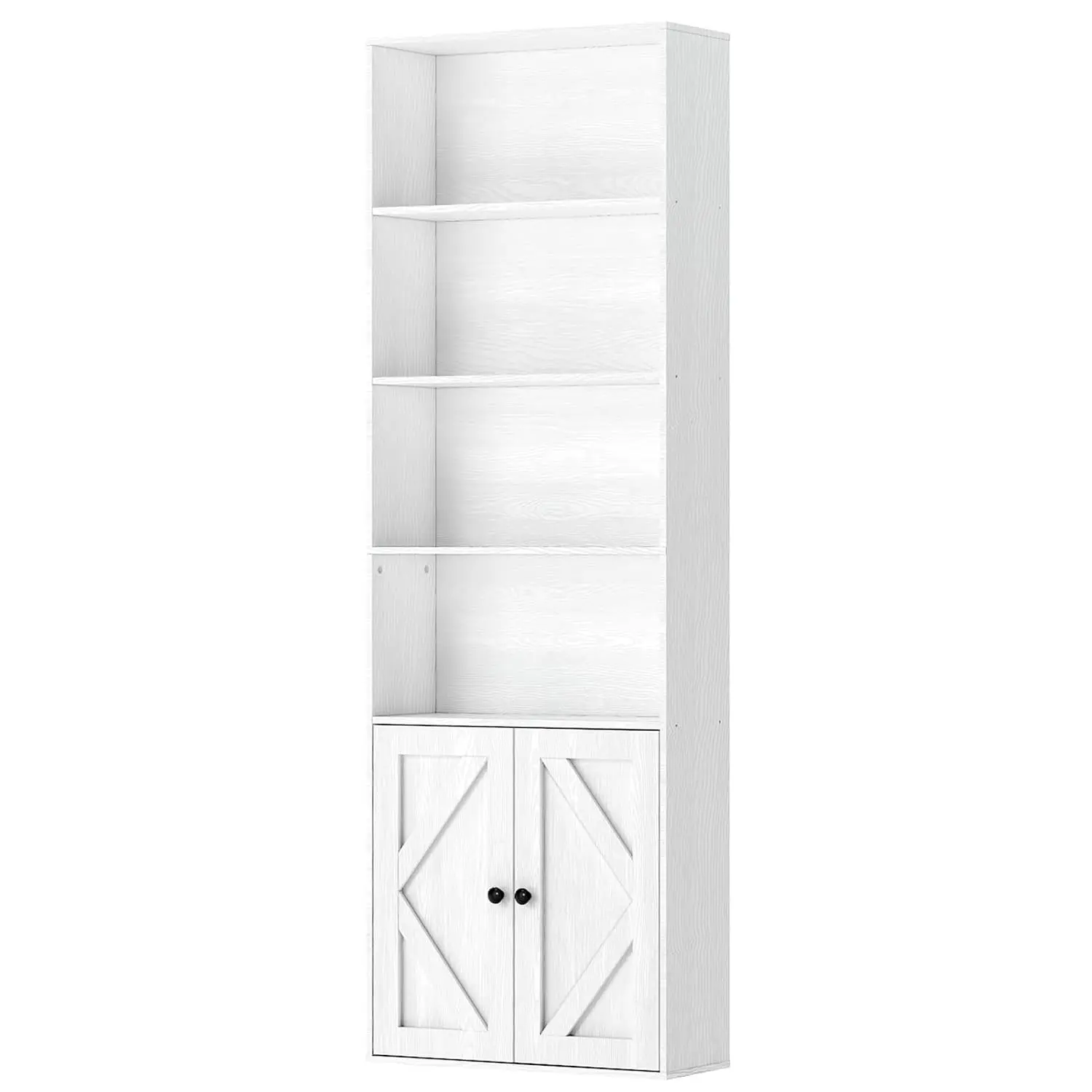 6-Tier Floor Bookshelf with 2 Doors, 9.29