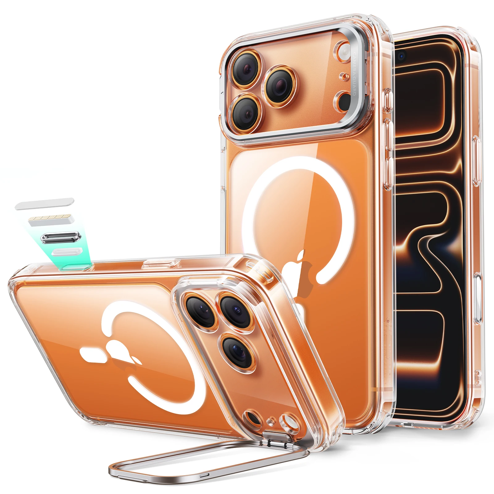 Etui magnetyczne ESR do iPhone'a serii 17/16 z podstawką i ukrytym schowkiem, ochrona militarna przed upadkiem, kontrola aparatu, pokrowiec ochronny na iPhone'a Air — zdjęcie produktu 7