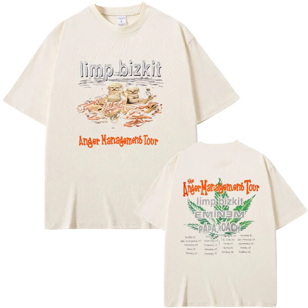 Rock Band Limp Bizkit Anger Management Tour T Shirts Men Women Casual Soft Cotton Oversized T-shirt Male Eminem Print Streetwear