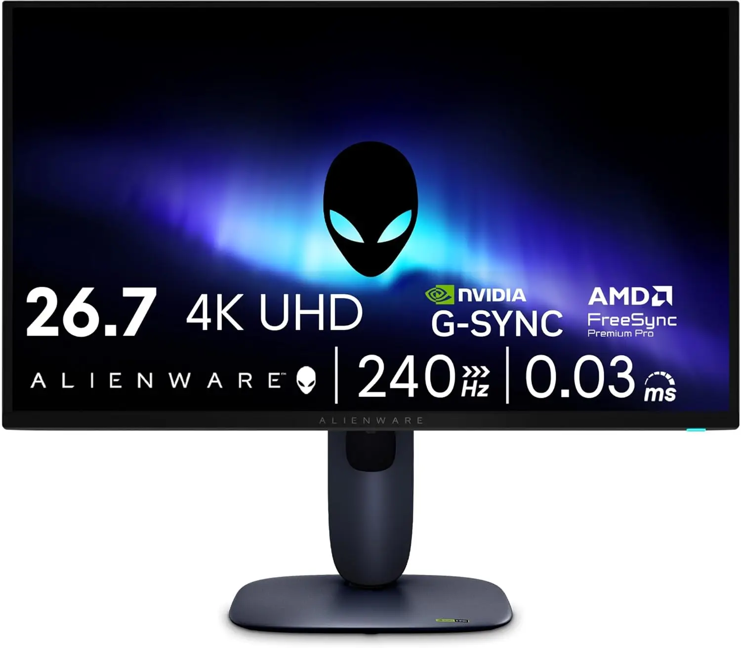 

Alienware Gaming Monitor UHD 240Hz 0.03ms NVIDIA G-SYNC AMD FreeSync Premium Pro Dolby Vision VESA DisplayHDR True Black 400