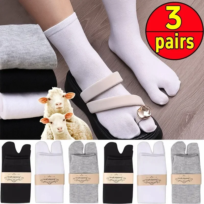 Harajuku Unisex Sock Japanese Kimono Flip Flop Sandal Split Two Toes Cotton Socks Tabi Geta Black White New Arrival Funny Socks