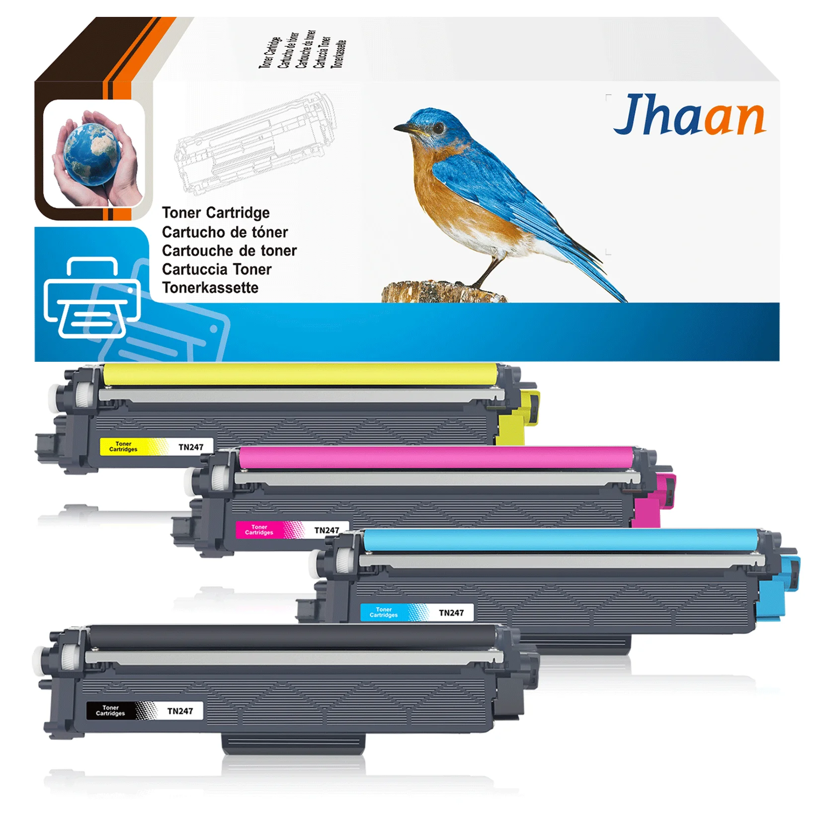 خراطيش حبر Jhaan TN243 TN247 متوافقة مع Brother TN-247 TN-243 لأخيه MFC-L3770CDW MFC-L3750CDW HL-L3230CDW
