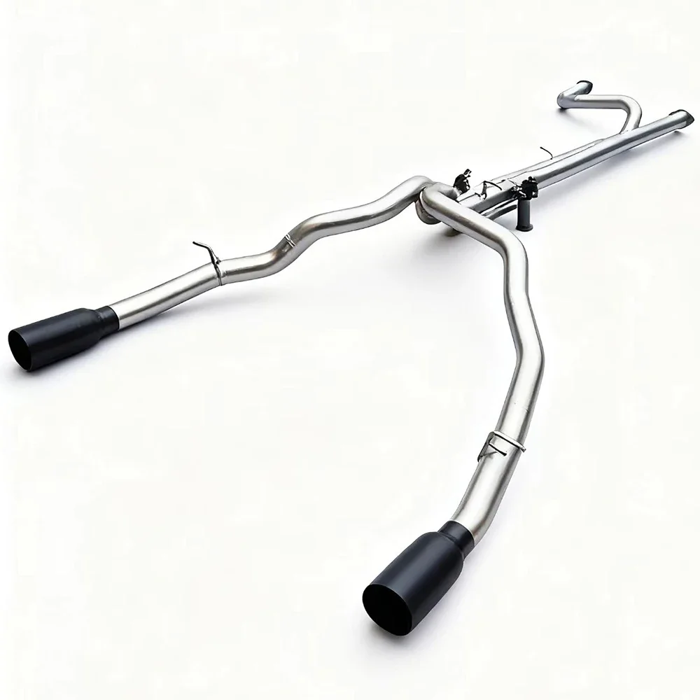 1500 TRX 6.2L مرآة من الفولاذ المقاوم للصدأ مصقولة بشكل مستقيم من خلال القسم الخلفي الأوسط نظام عادم عالي الأداء