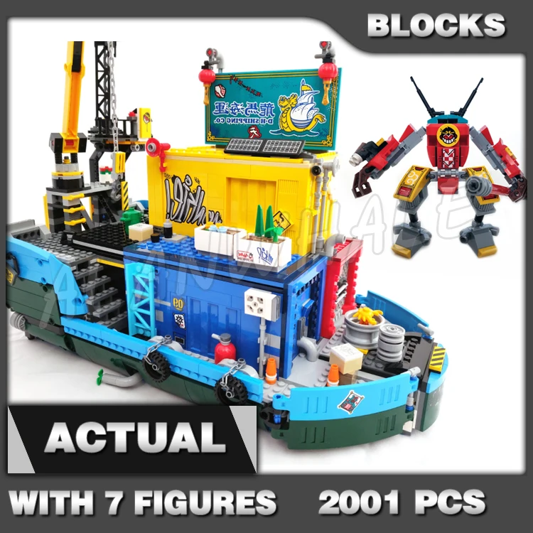 

2001pcs Monkie Kid Team Secret HQ Ship Bull Clones Assault Boat Workshop Mech 11546 Building Blocks Toys Compatible With Model