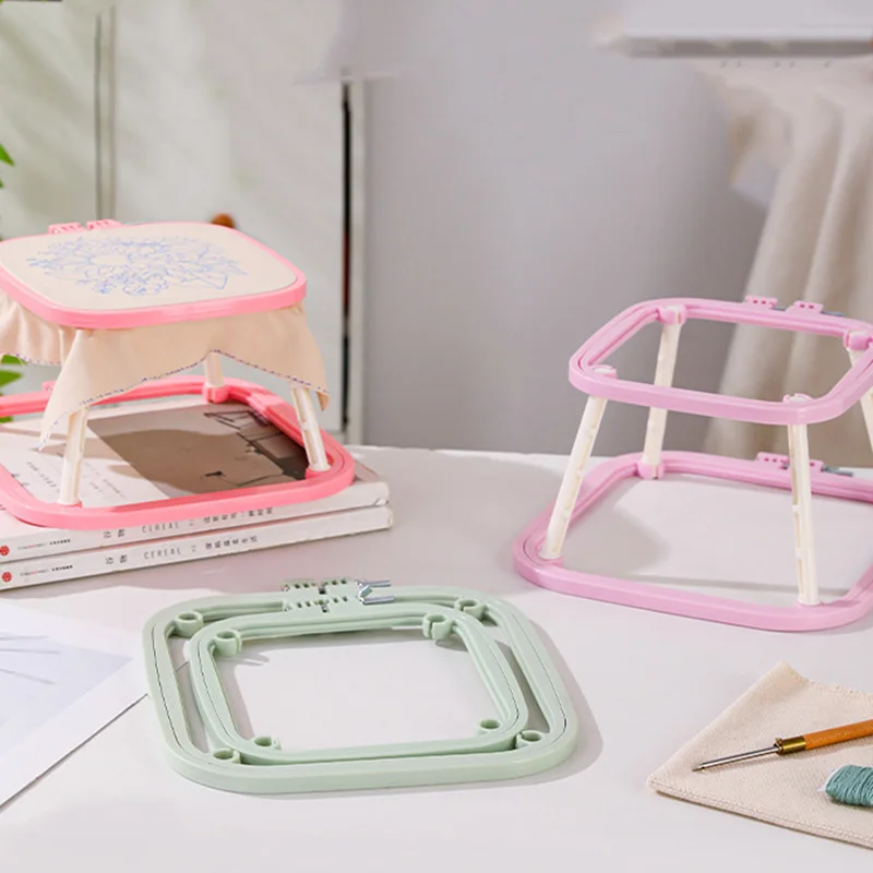Double Layer ABS Frame DIY Embroidery Hoop Cross Stitch Rack Holder Kit Handmade Crafts Frames For Poking Sewing Tools