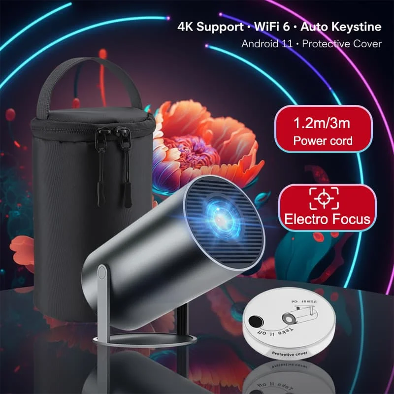 Proyektor DITONG HY300 Plus 4k Android 1280*720P Video Cinema Outdoor Portable Home HD LED Mini Movie Pro