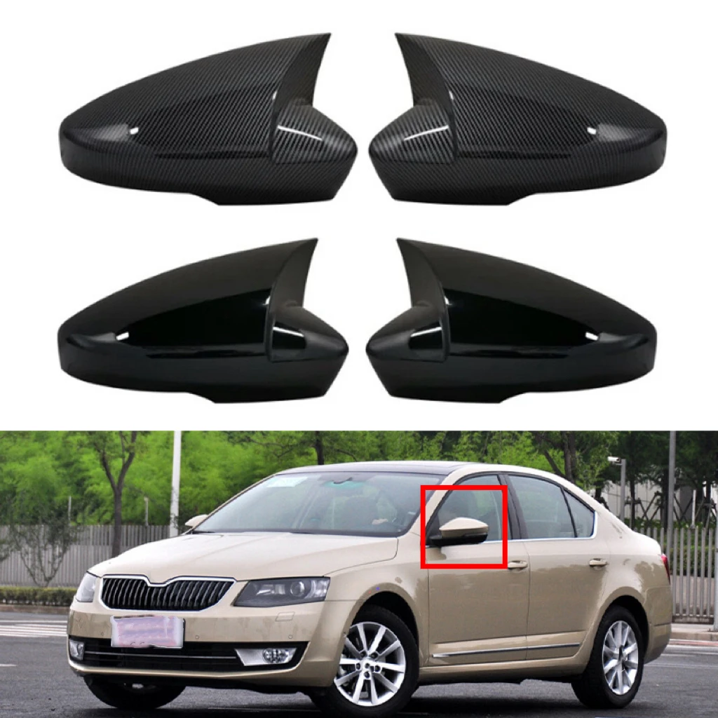 Fit For US Skoda Octavia 2013-2019 Car Rearview Side Mirror Cover  For VW T-ROC 2017-2019 Wing Cap  Door Case Trim Sticker