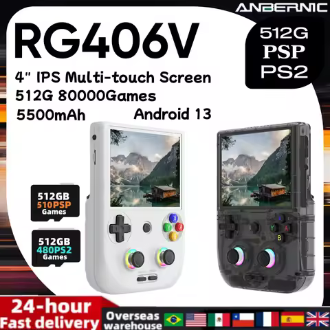 ANBERNIC RG406V RG 406V Retro Handheld Game Console Video Game Consoles 4 IPS Multi-touch Screen Android 13 Unisoc T820 PSP PS2