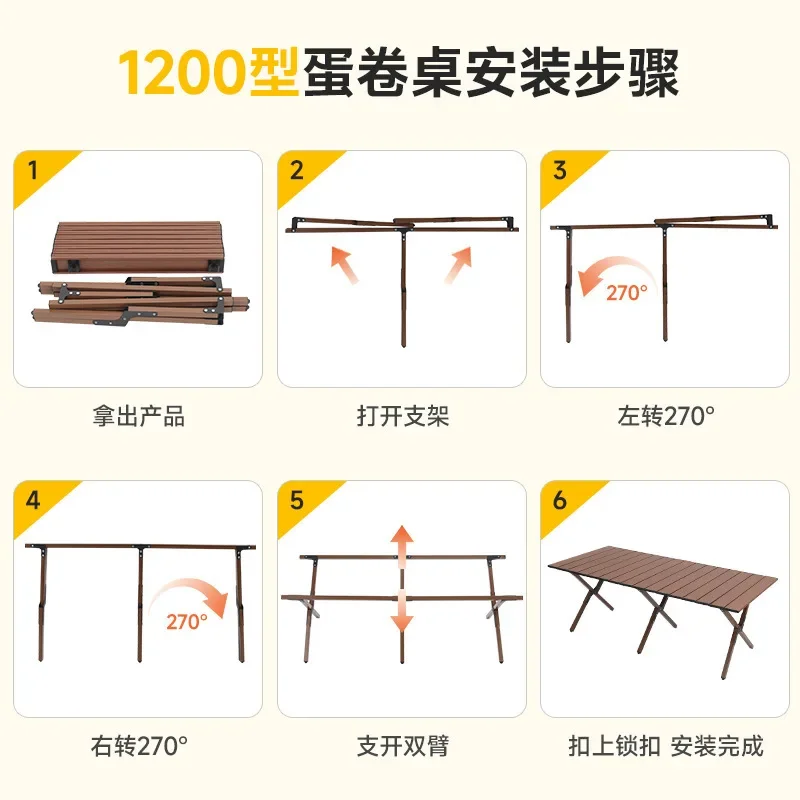 Outdoor Folding Table Carbon Steel Alloy Egg Roll Table and Chair Set Camping Picnic Portable Stall Chair Night Market