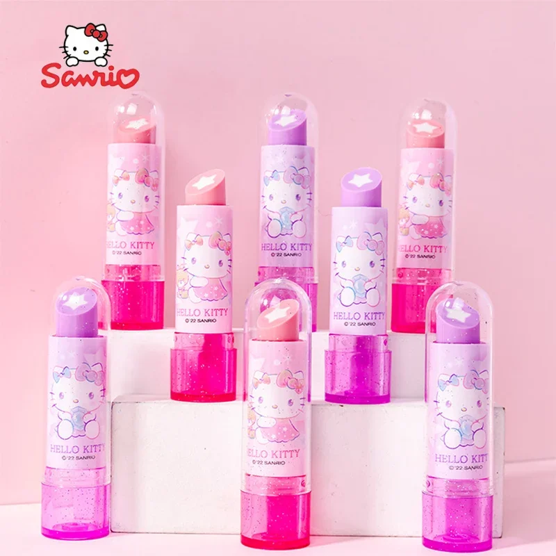 Cartoon Sanrio Hello Kitty Eraser Lipstick Shape Eraser Creative Cute Eraser Student Stationery Supplies Stationery Gift