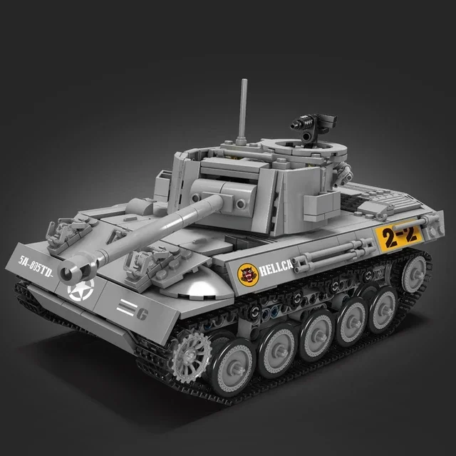 Mal King 20032 Technische Militaire Tank Bouwsteen Rc M18 Hellcat Tank Baksteen 3d Puzzel Montage Speelgoed Kerstcadeau Voor Kinderen