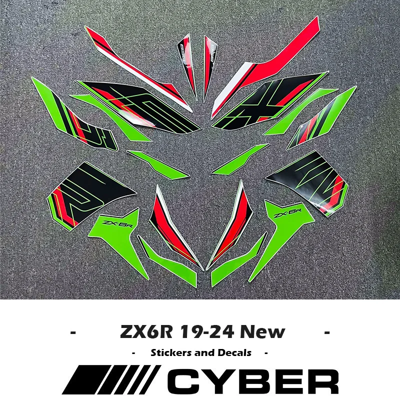 For Kawasaki ZX-6R ZX6R Ninja6R 2019 2020 2021 2022 2023 2024 ZX6R 19-24 Motorcycle Fairing Shell Replica Sticker Decal