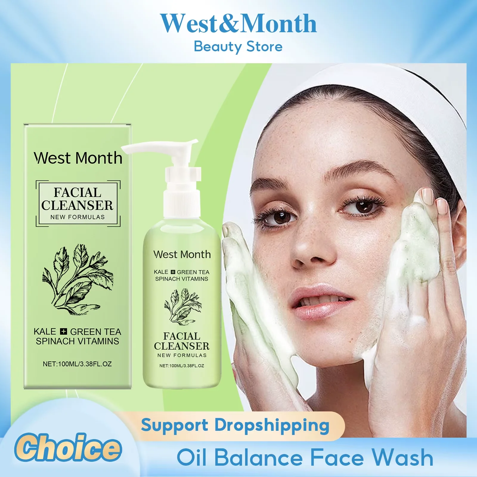 Moisturizing Face Wash Gentle Cleansing Oil Control Soothing Rejuvenation Brightening Blackhead Removal Rich Foam Face Cleanser
