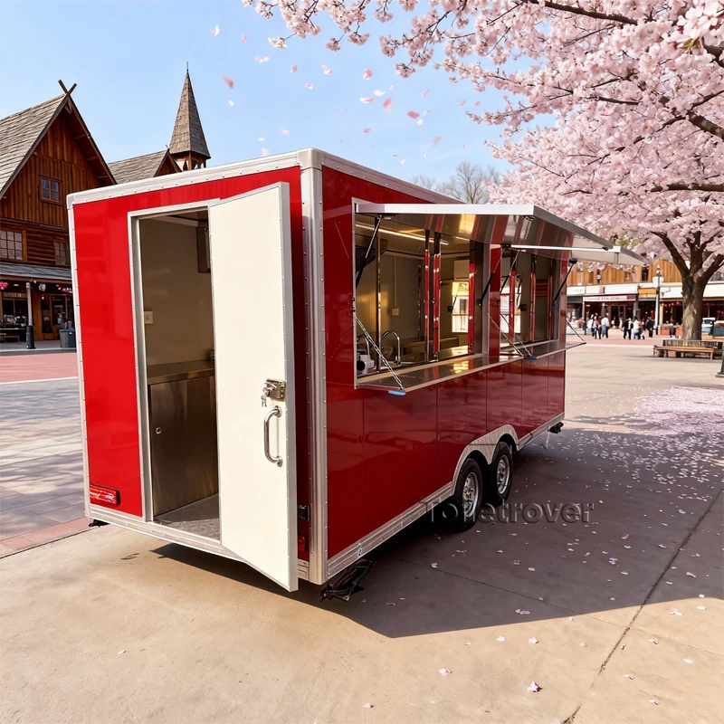 

New Design Food Truck Coffee Customizable Food Trailer Bbq Mobile Food Truck Trailer for Night Market Snacks
