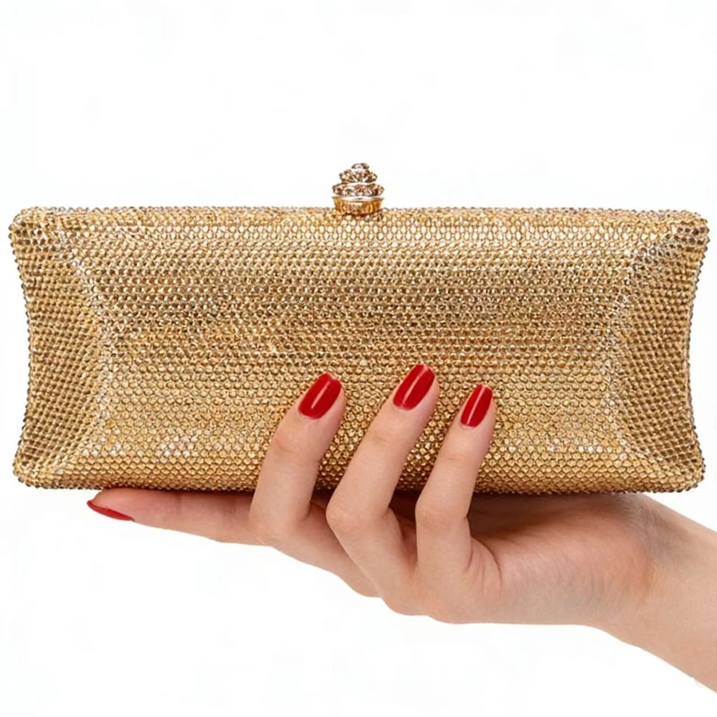 Diamond Evening Bags Designer Blue/White Purses Dot Pattern For Women Party Bags Prom Crystal Handbags Female Cocktail Clutches