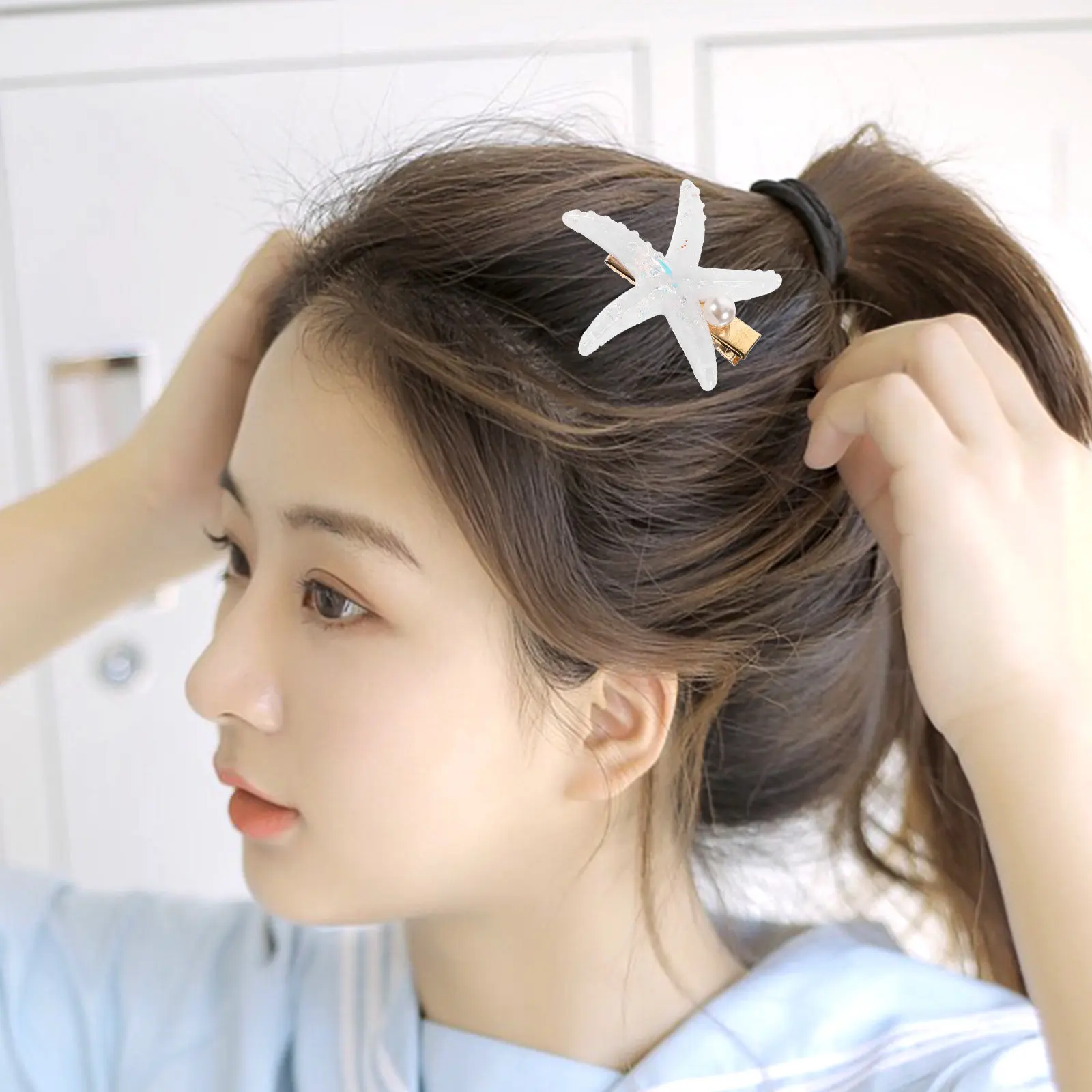 

8pcs Seashell Pearl Hair Clips Star Cute Hair Accessories For Girls Long-Lasting Design Gift For Birthday Cosplay Everyday Wear