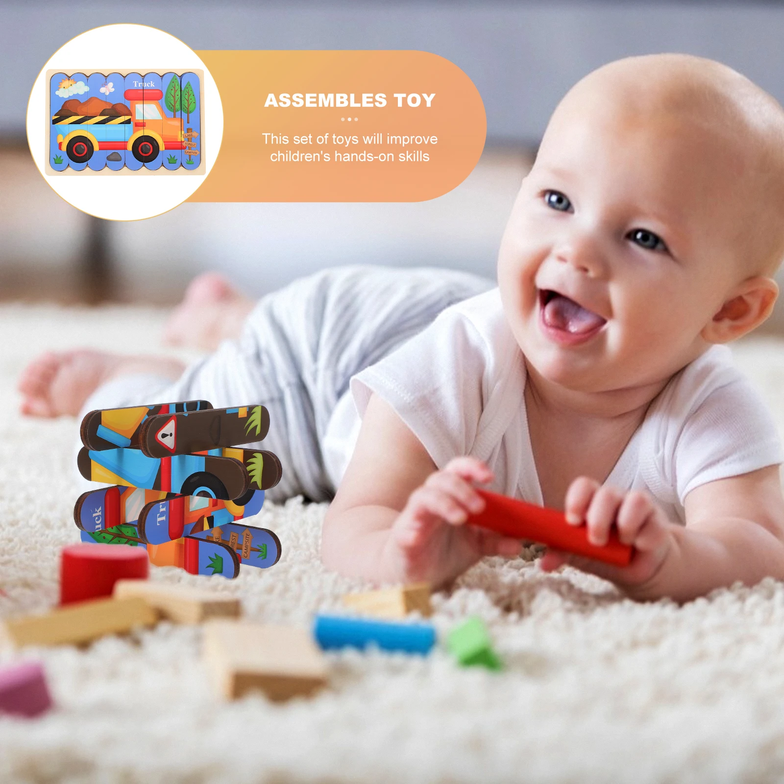 

Jigsaw Puzzle for Kids Early Learning Toy Puzzles Stick Toddler Wood Toys Child