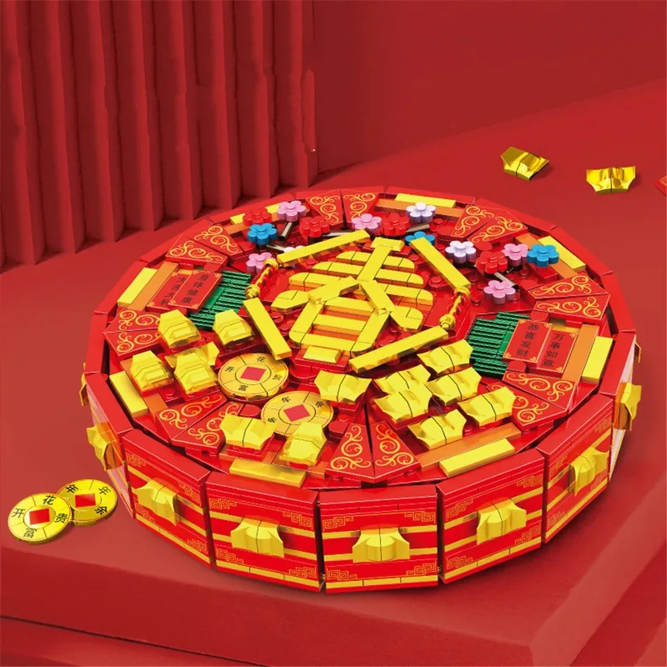 New Creative China New Year Gifts MOC Micro Diamond Block Candy Box Assemble Building Brick Educational Toy Collection