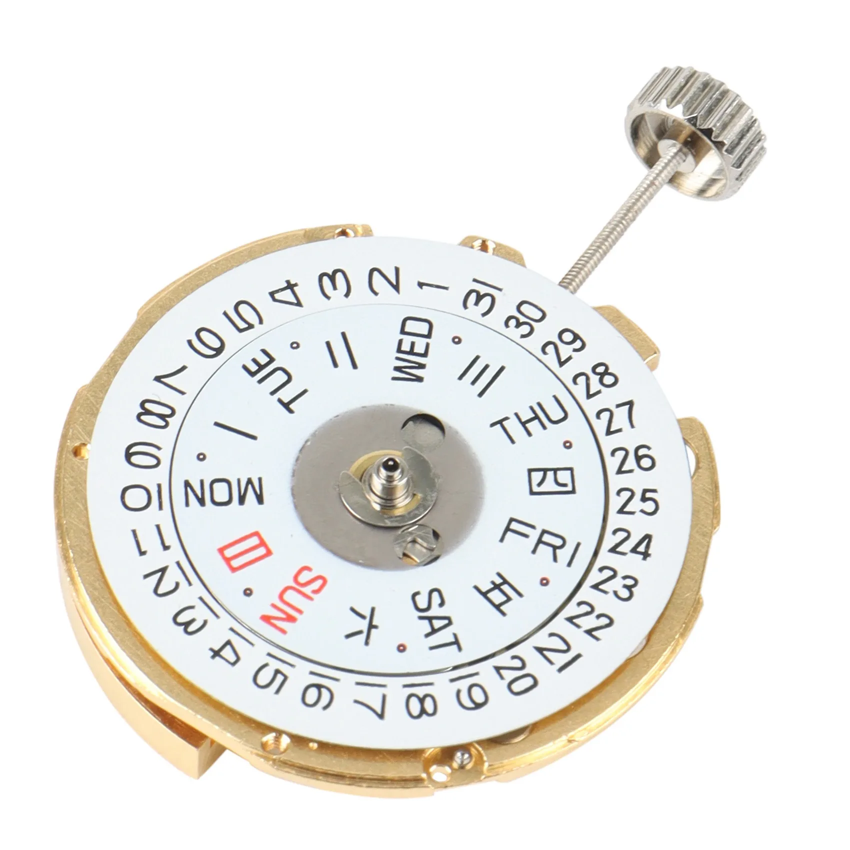 Watch Movement NH36 Automatic Watch Movement Gold /White Date Day Wheel Wristwatch Replacement for Seiko NH36 Movement