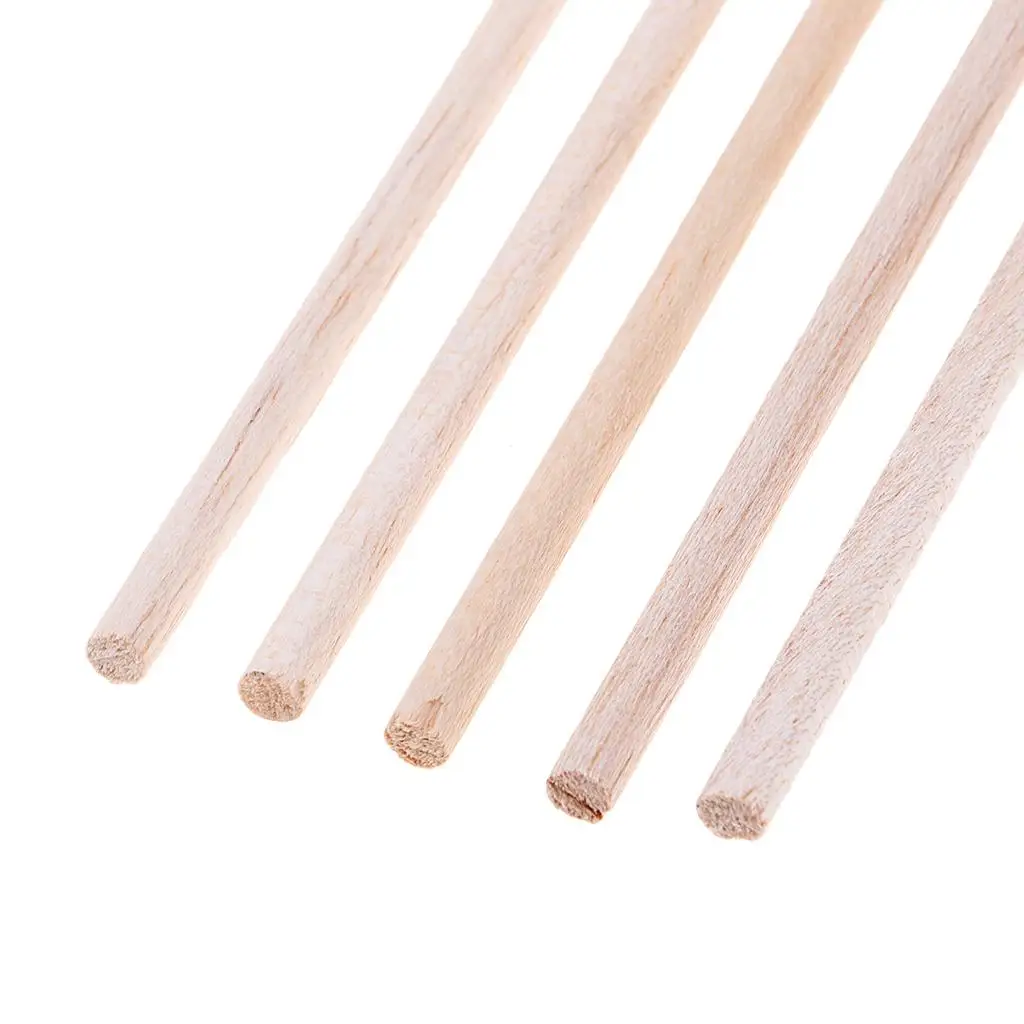 2-4pack 5pcs 6*250mm Craft Sticks Round Rod Balsa Wood Bar Hobby Model DIY