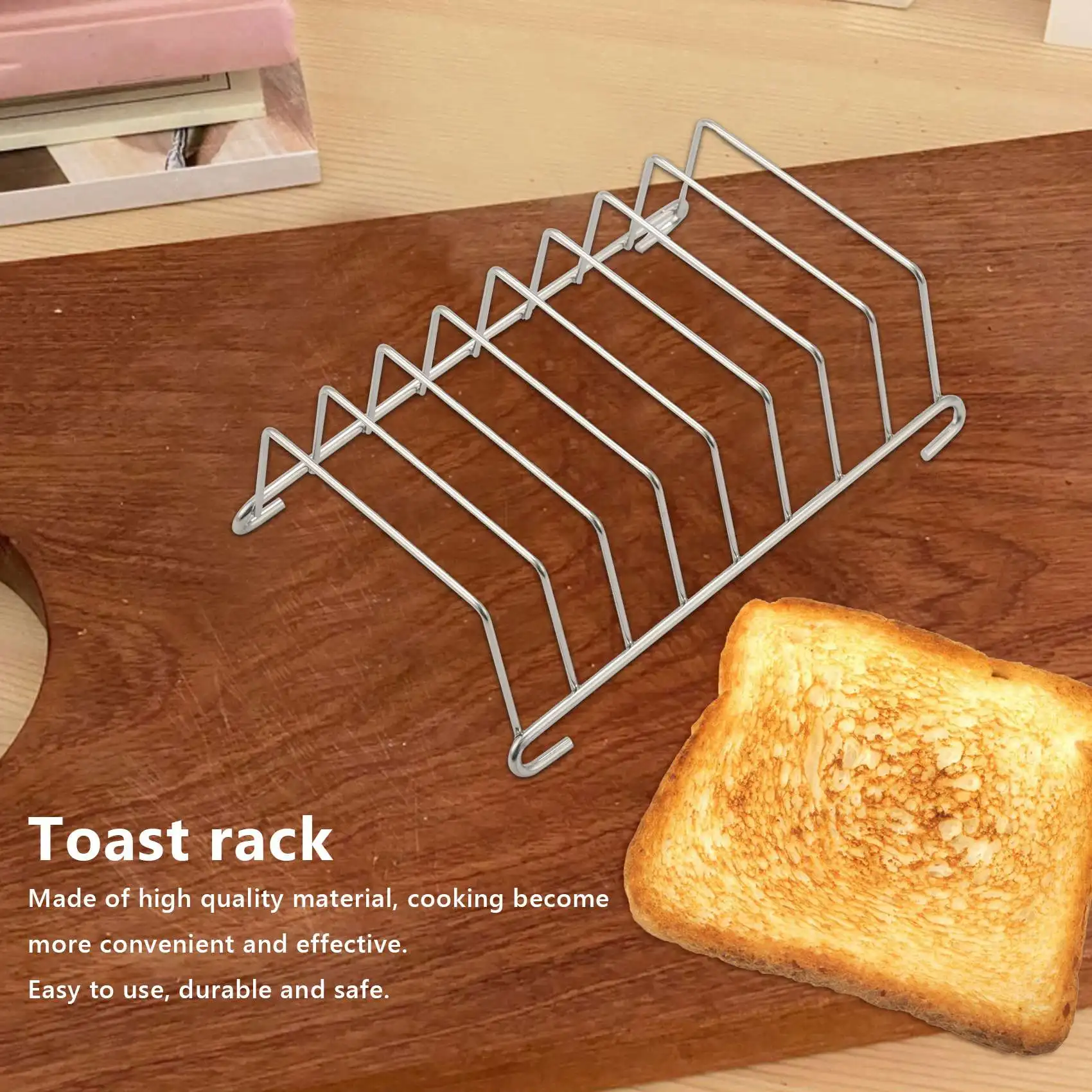 2 Pcs Toast Bread Rack Holder 8 Slice Holes Tool Cooling Grid Bread Rack Rectangle Air Fryer Accessories Organizer