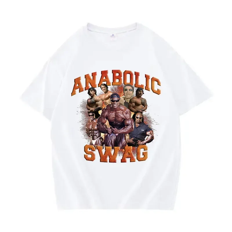 Funny Anabolic Swag Gym Graphic T Shirt Men's Cool Vintage Gothic Clothing T-shirt Summer 100% Cotton Oversized TShirts Tops Man