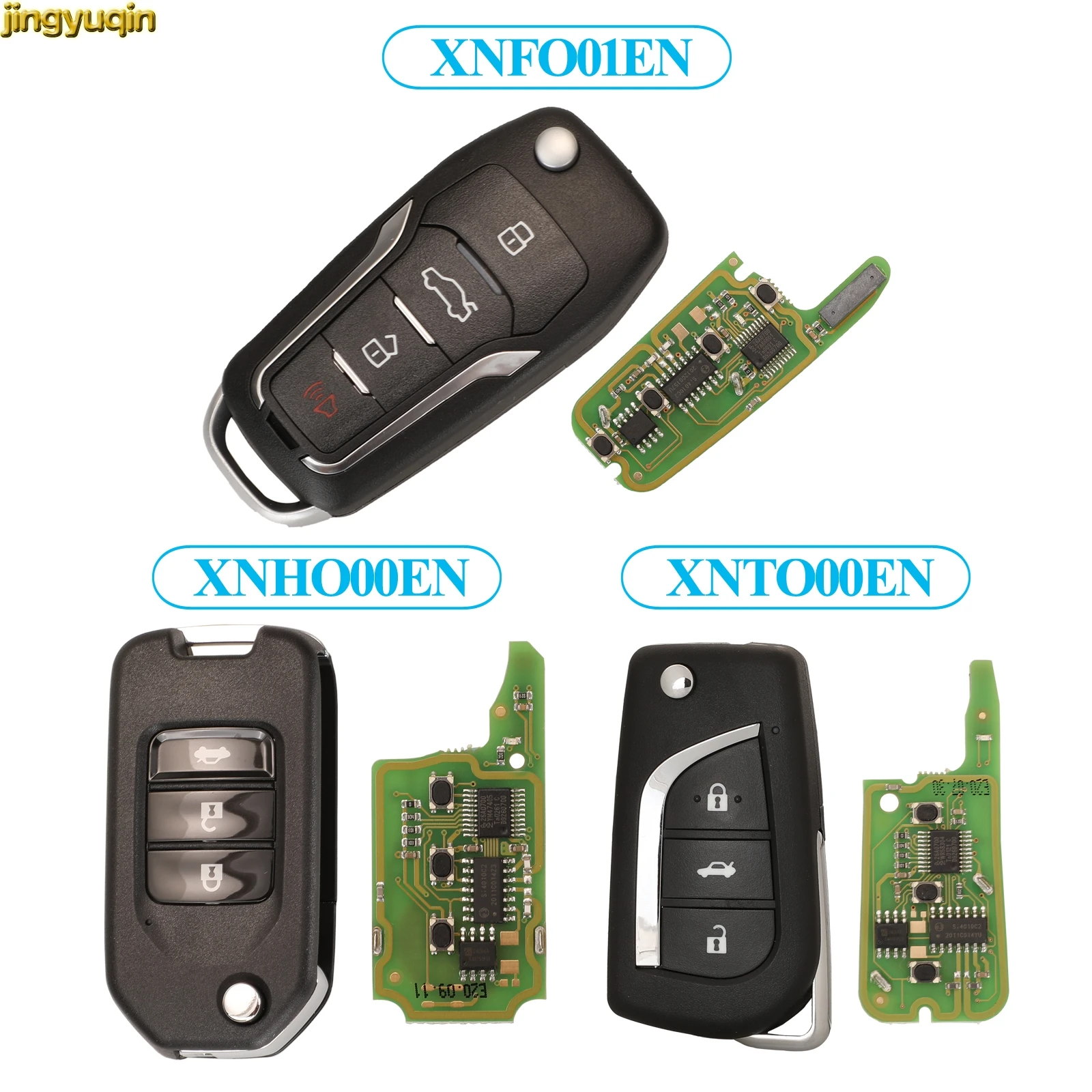 

Jingyuqin VVDI Wireless Remote Car Key Control For Xhorse VVDI/VVDI 2 Part Number XNFO01EN/XNHO00EN/XNTO00EN 3 Buttons Fob