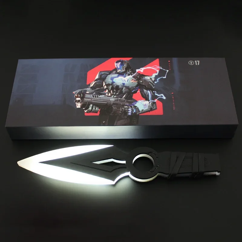 Valorant Weapon JETT Kunai Model 30cm Game Peripheral Acrylic Charge Luminous Weapon Shuriken Sword Cosplay Gifts Toys for Boys